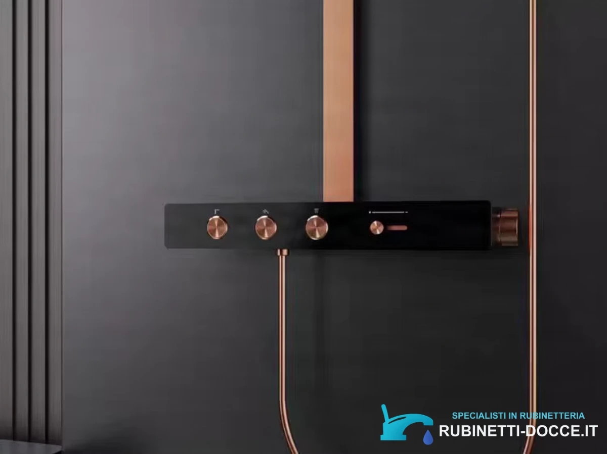 Dettaglio barra di comando ELITE EDITION BSW1727 nero e oro rosa spazzolato