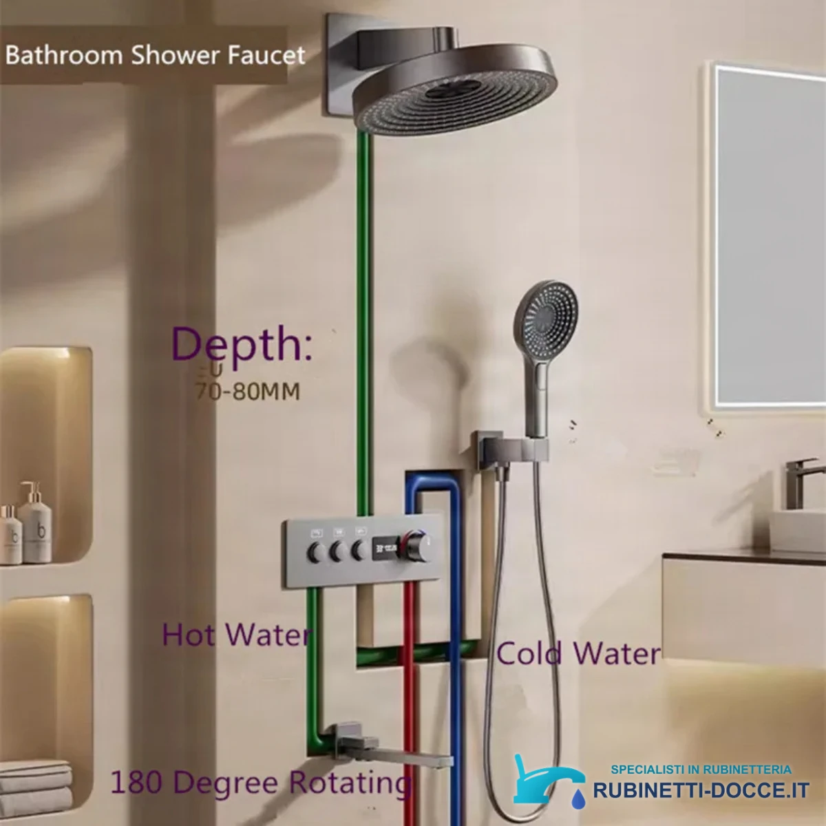 Specifiche BCS1698: installazione da incasso e collegamenti dell'acqua calda e fredda