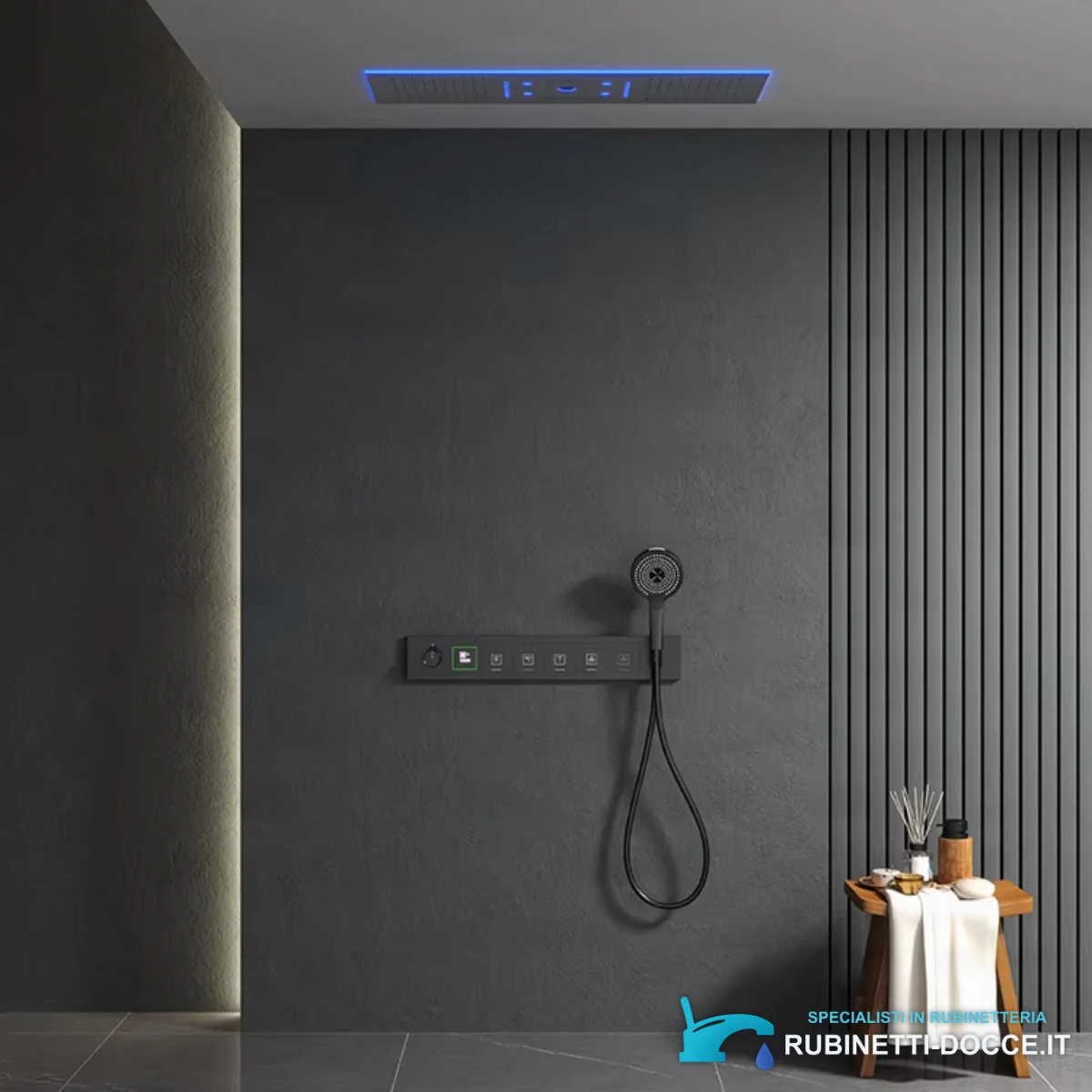Sistema doccia termostatico a incasso ELITE EDITION BCS1045 a 6 funzioni, in argento satinato e altre varianti di colore