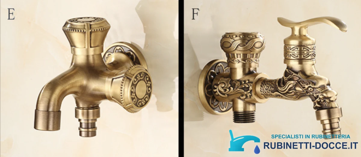 Rubinetto da parete per bagno EYN CW1530 in ottone, più finiture e lunghezze da 9,5 o 12,5 cm