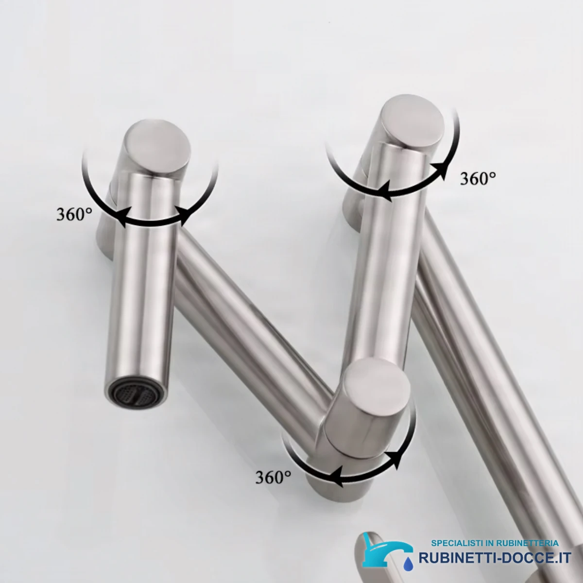 Specifiche del rubinetto da bagno ELITE EDITION KS1409: tre snodi orientabili a 360°