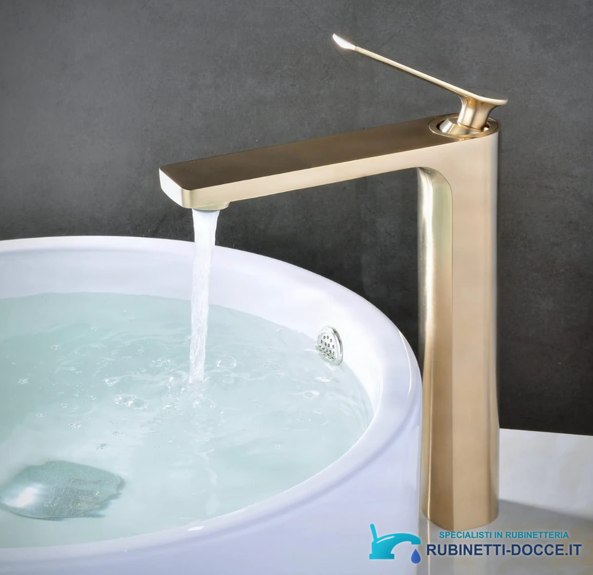 Miscelatore premium BSC1342 per bagni moderni in oro satinato