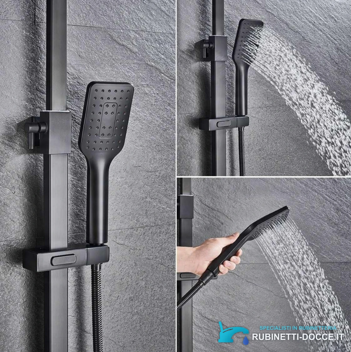 Sistema doccia esterno BT1048 termostatico con cascata, più finiture