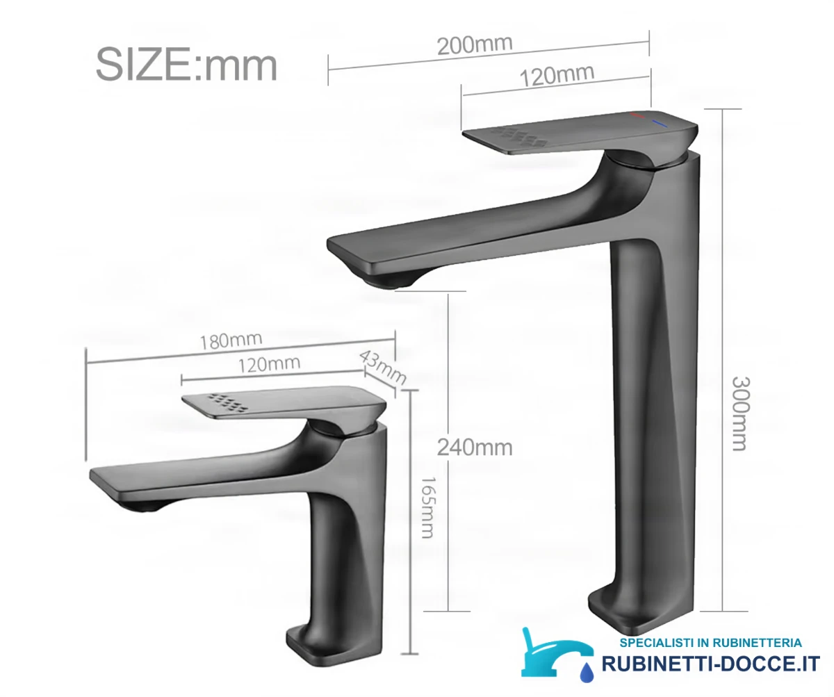 Miscelatore in acciaio inox per cucina e bagno ELITE EDITION BS2150 in grigio grafite spazzolato