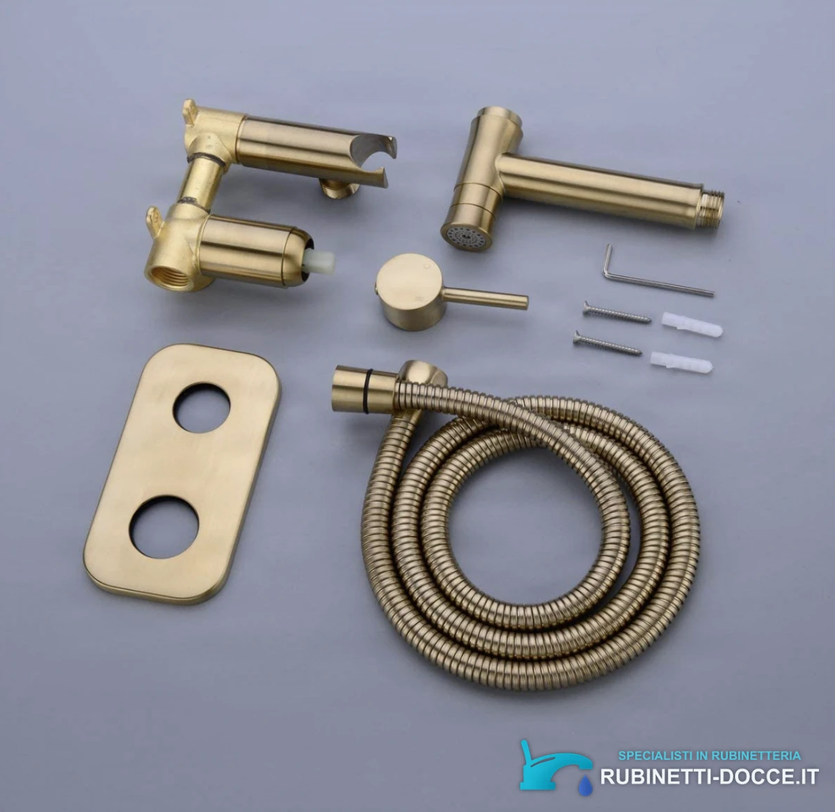 Miscelatore bidet da incasso a parete BB1637 oro spazzolato