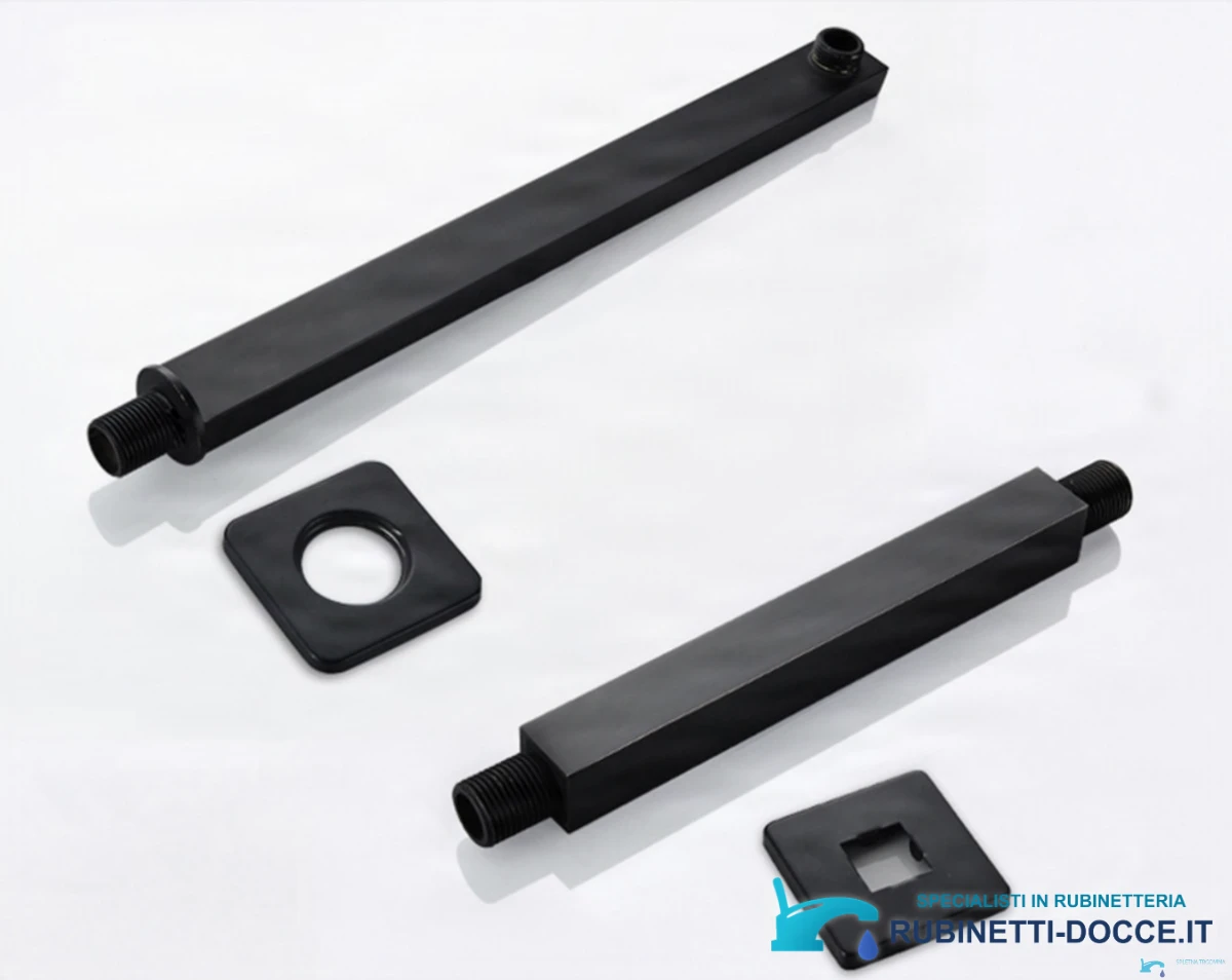 Sistema doccia da incasso EYN PT1036 con LED e getto a cascata, nelle finiture nero e nero opaco