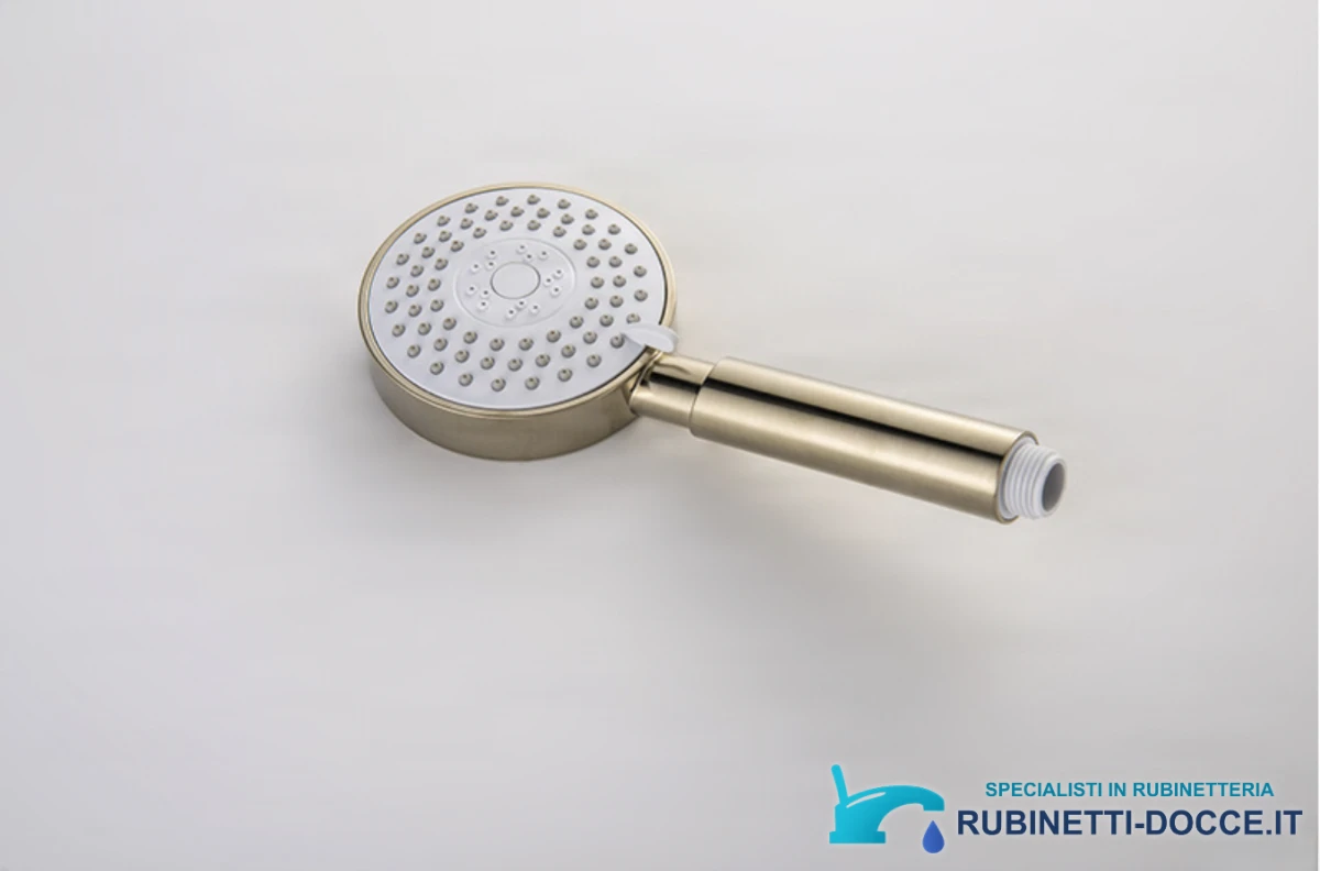Sistema doccia esterno GT2251 termostatico, argento satinato o oro spazzolato, finitura oro