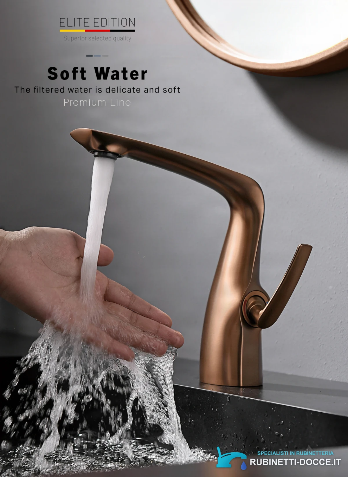 Miscelatore per lavabo da piano ELITE EDITION BS1531 in ottone, disponibile in più finiture