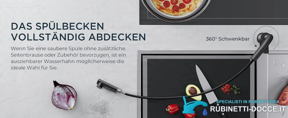 Low-Pressure Kitchen Tap, Single Lever Hot and Cold Water Tap, Tap with 3 Connections for Boilers, Suitable for Boilers and Under-Sink Boilers, Mat Zwart