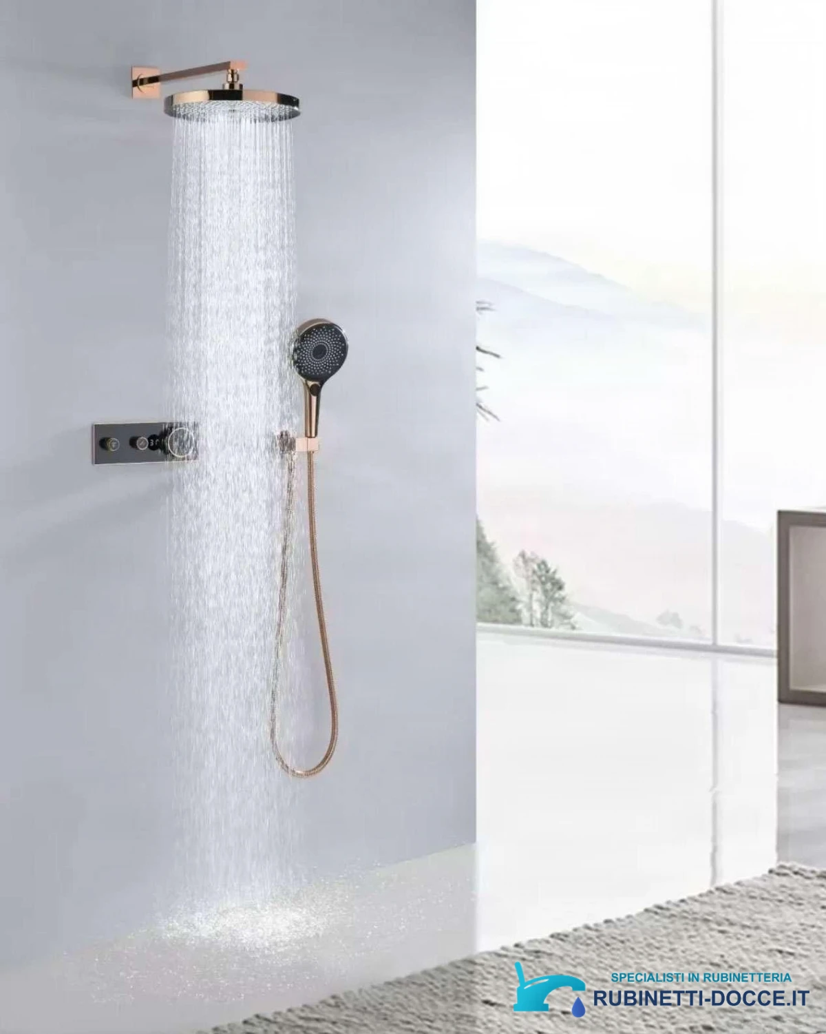 Sistema doccia termostatico a incasso ELITE EDITION BCS1603 con schermo, in più finiture tra cui nero e nero opaco