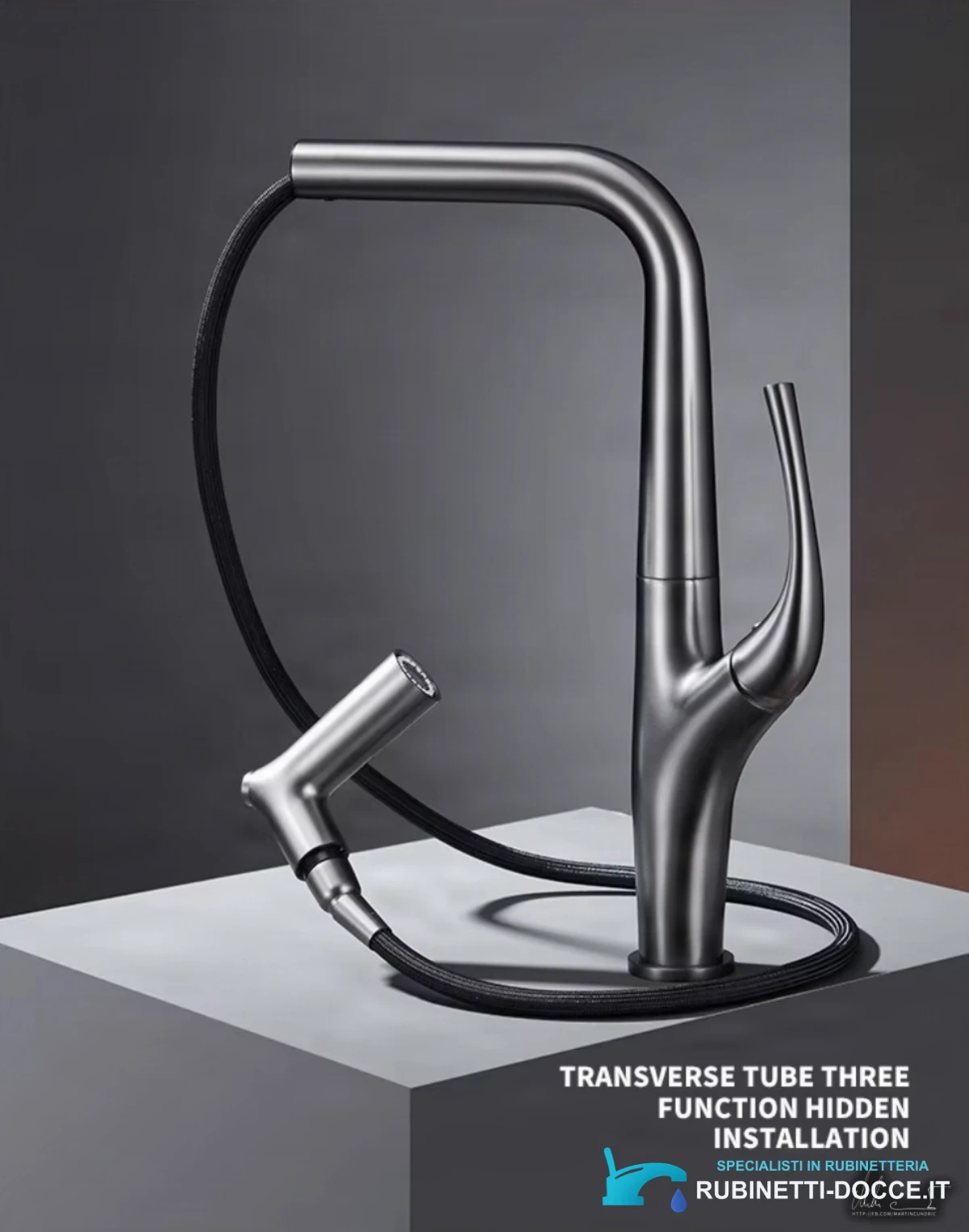 Miscelatore da cucina moderno di nuova generazione ELITE EDITION KF1013 in grigio grafite