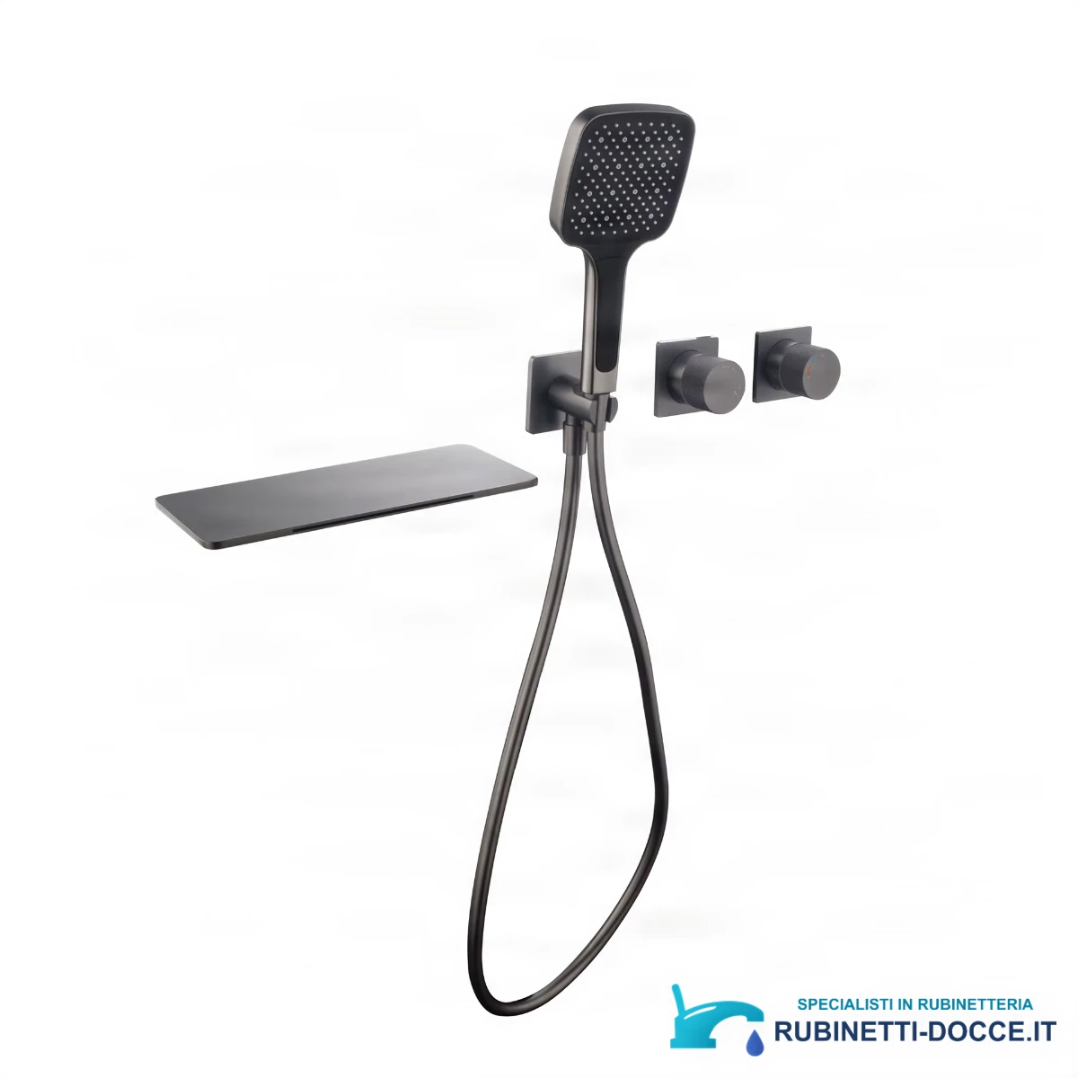 Rubinetto vasca in rame da incasso con LED nascosto ELITE EDITION BSC1669, finitura canna di fucile