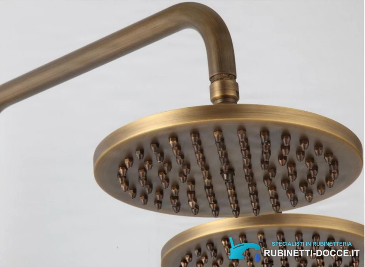 Sistema doccia TN1700 da esterno in ottone con LED, getti multipli e finiture multiple