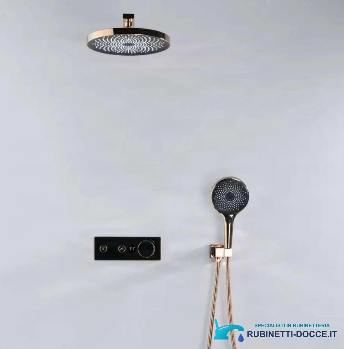 Sistema doccia termostatico a incasso ELITE EDITION BCS1603 con schermo, in più finiture tra cui nero e nero opaco