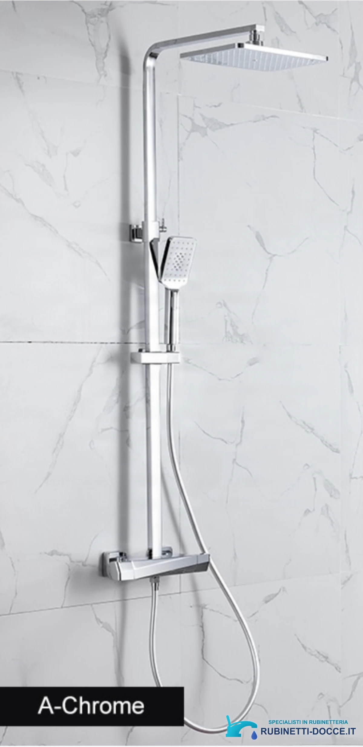 Lussuoso sistema doccia termostatico esterno EYN TB1751 cromato