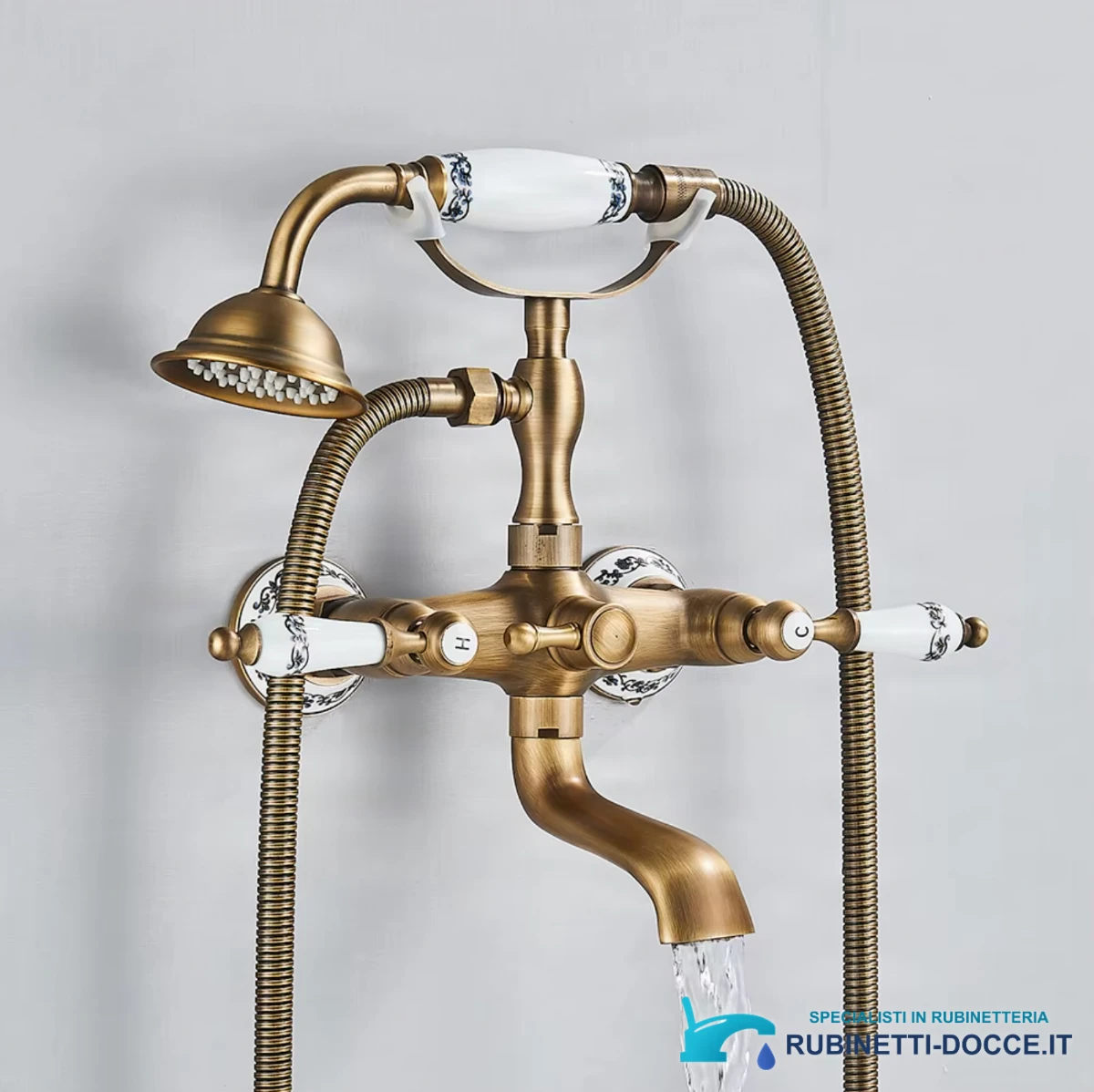 Rubinetto vasca classico BBT1509 in bronzo antico spazzolato