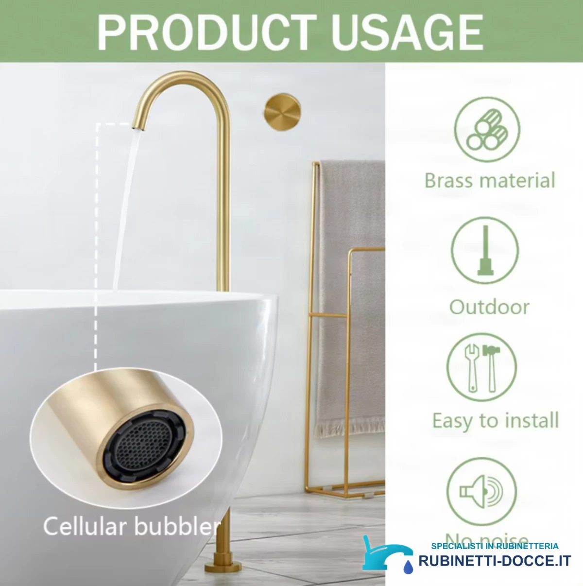 Miscelatore da pavimento per lavabo ELITE EDITION BSF1025 in più finiture
