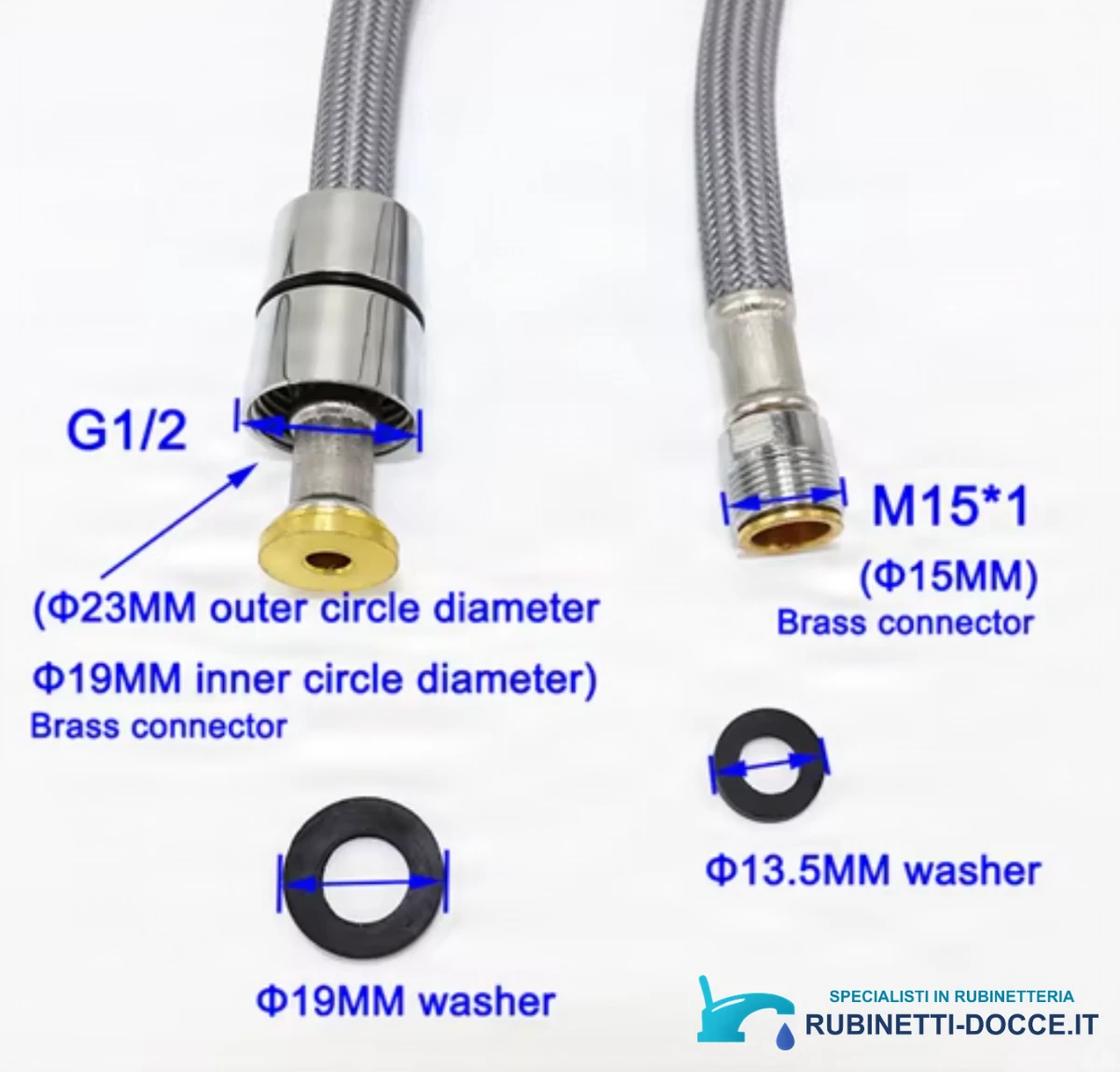 Specifiche del tubo DEL1350: G1/2, M15×1 e guarnizioni
