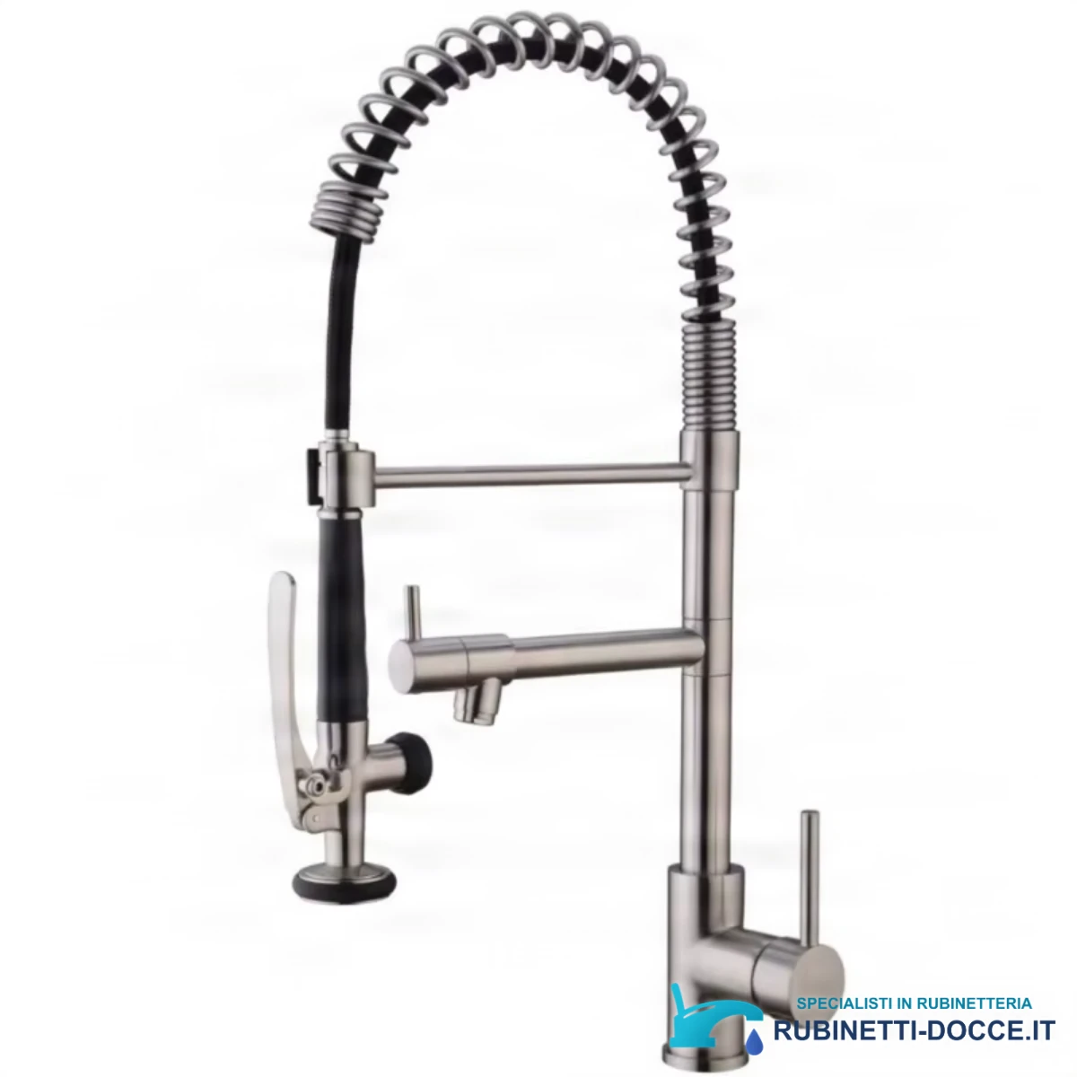Rubinetto da cucina con doccetta ELITE EDITION KFH1355 in finitura argento satinato