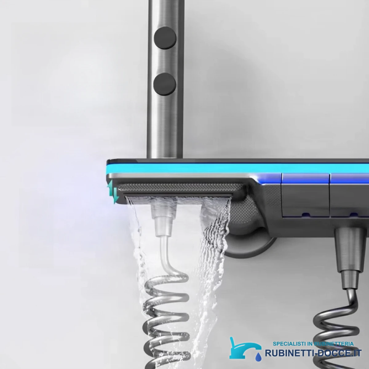Sistema doccia a parete ELITE EDITION BSE1307 con LED, getti massaggianti, cascata e finiture in più colori