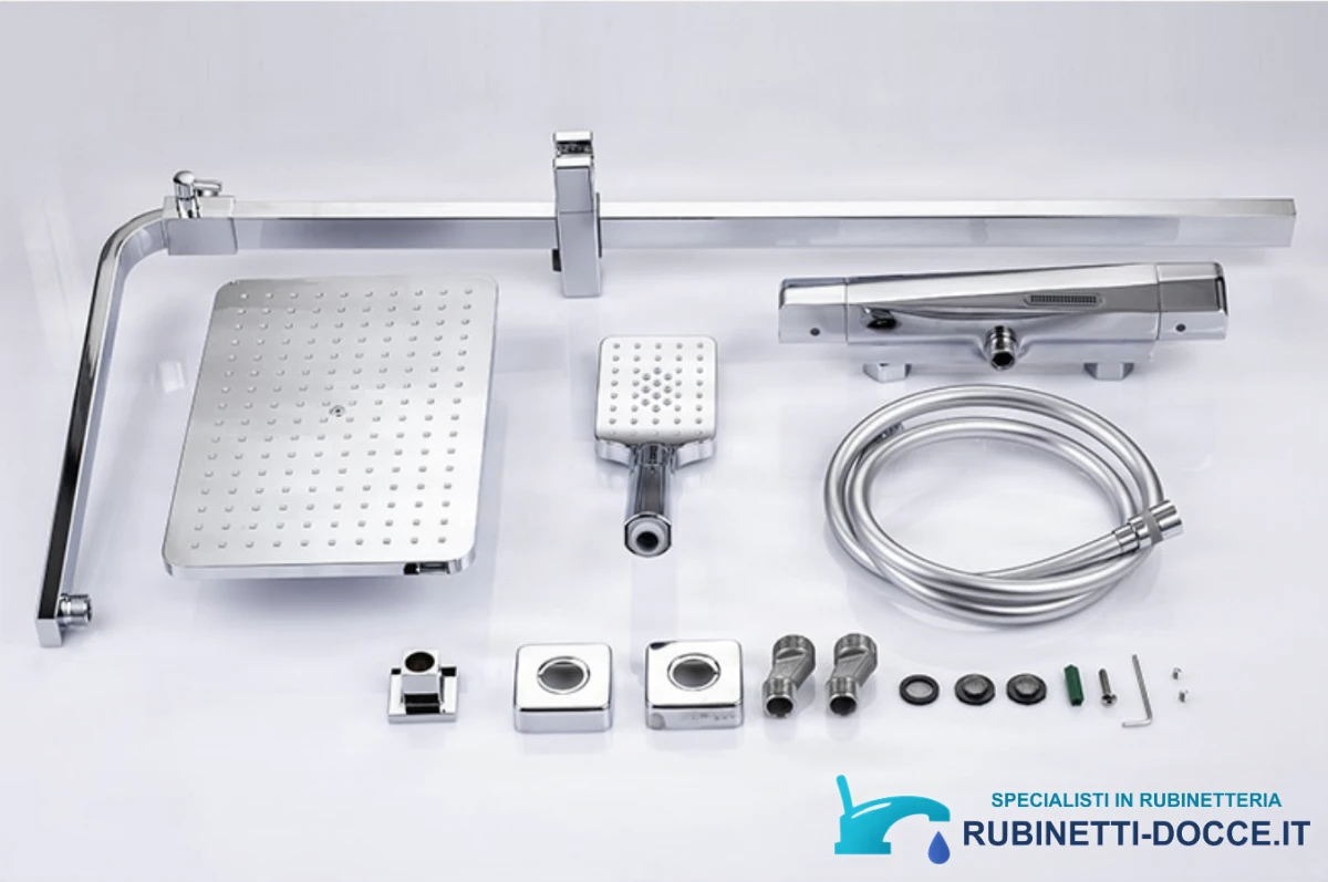 Sistema doccia termostatico esterno EYN TB1751 con soffione e doccetta