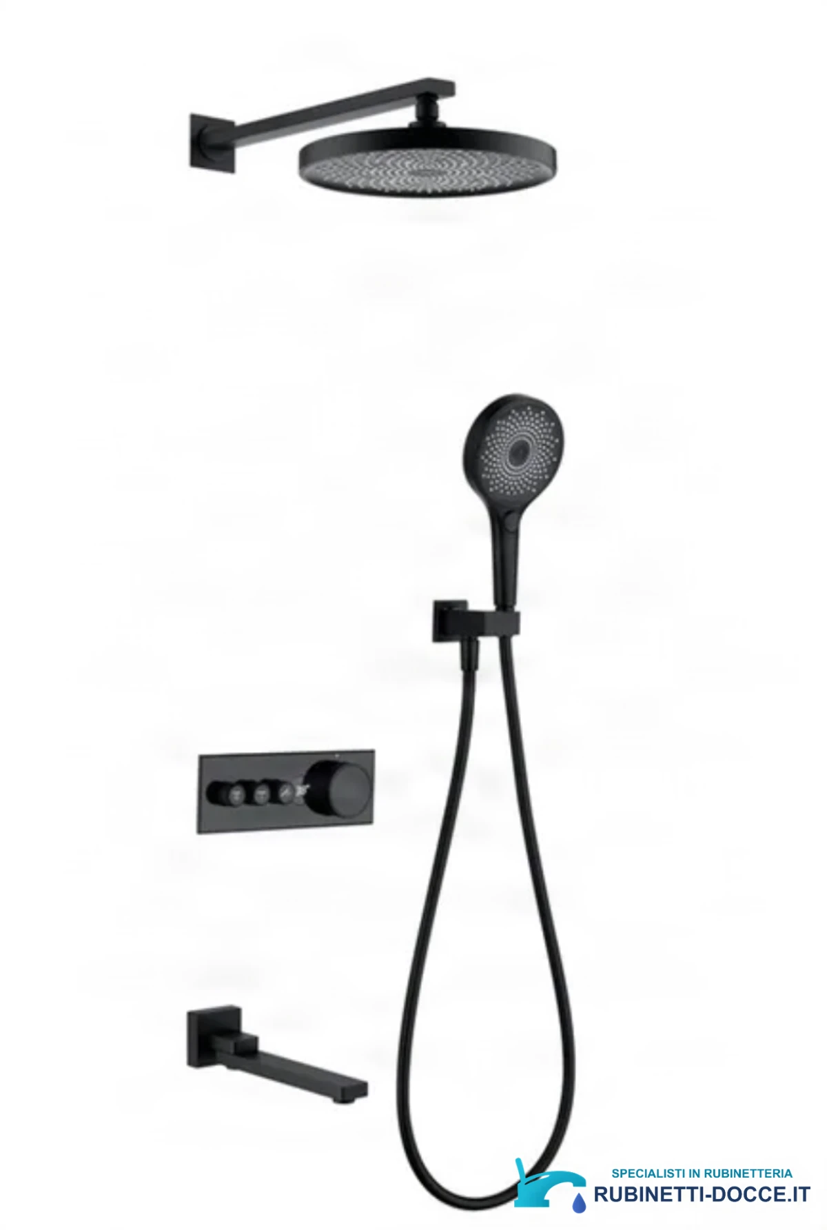 Sistema doccia termostatico a incasso ELITE EDITION BCS1603 con schermo, in più finiture tra cui nero e nero opaco