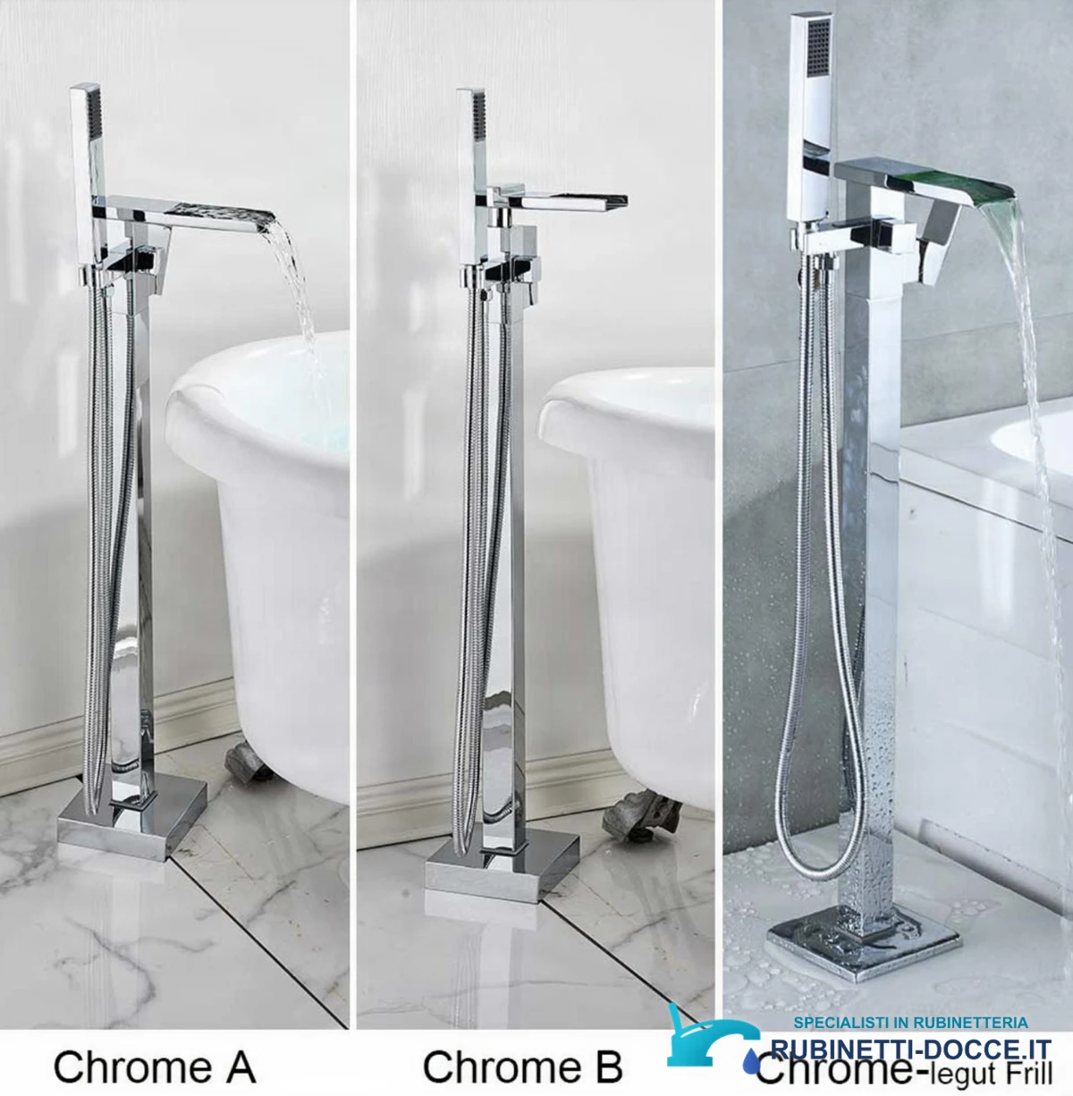 Rubinetto freestanding per vasca SB1720 in diverse varianti cromate