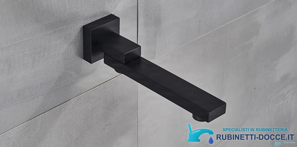 Sistema doccia da incasso EYN PT1036 con LED e getto a cascata, nelle finiture nero e nero opaco