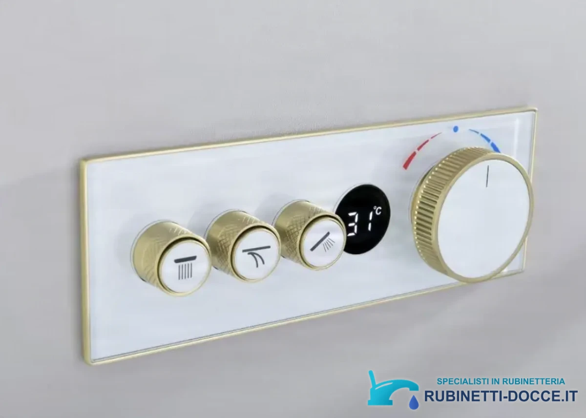 Sistema doccia termostatico a incasso ELITE EDITION BCS1603 con schermo, in più finiture tra cui nero e nero opaco