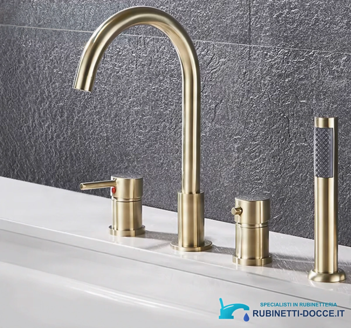Rubinetteria vasca EY KM1834-bgx in oro spazzolato