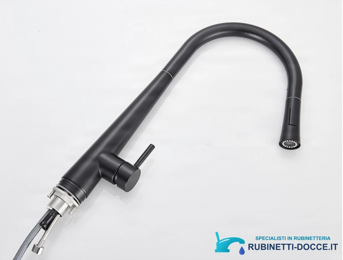 Rubinetto da cucina EYN con sensore touch e doccetta estraibile BS16111 in nero opaco