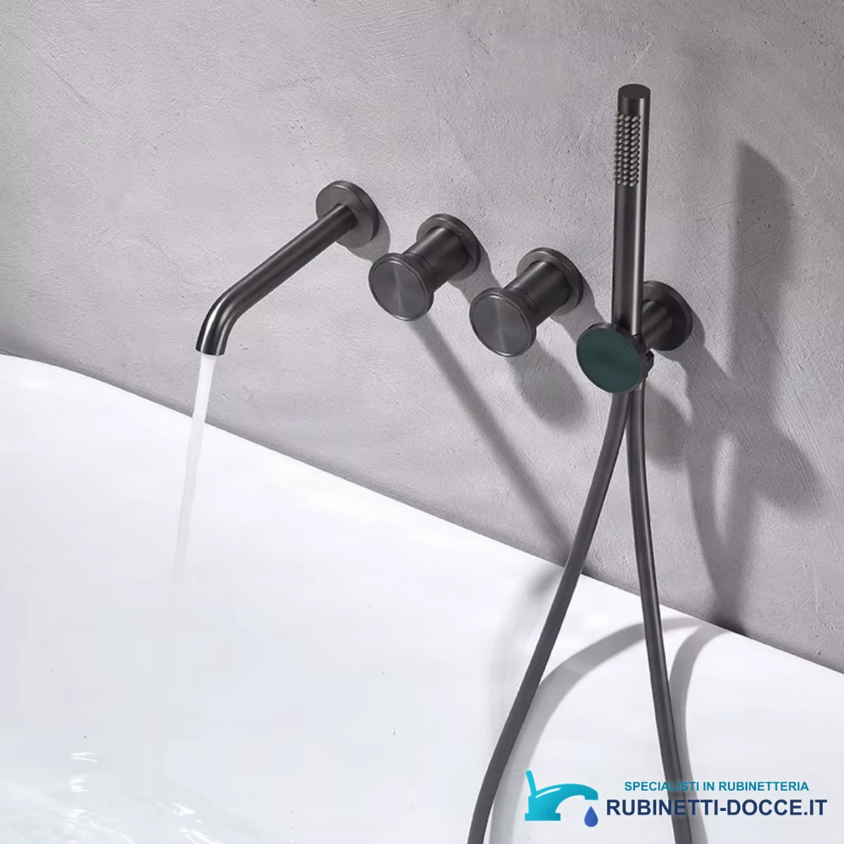 Set doccia All ELITE EDITION BSC1717 con finitura grigio canna di fucile