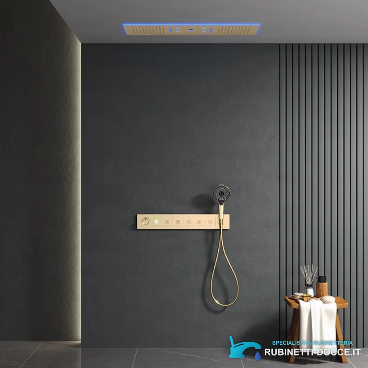 Sistema doccia termostatico a incasso ELITE EDITION BCS1045 a 6 funzioni, in argento satinato e altre varianti di colore