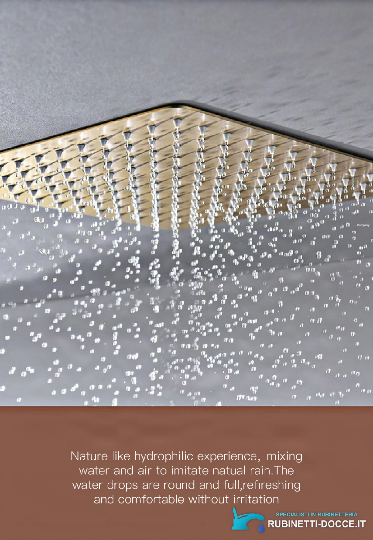 Sistema doccia da incasso ELITE EDITION BCS1499-1 termostatico con LED e cascata, in diverse finiture tra cui oro spazzolato e nero opaco