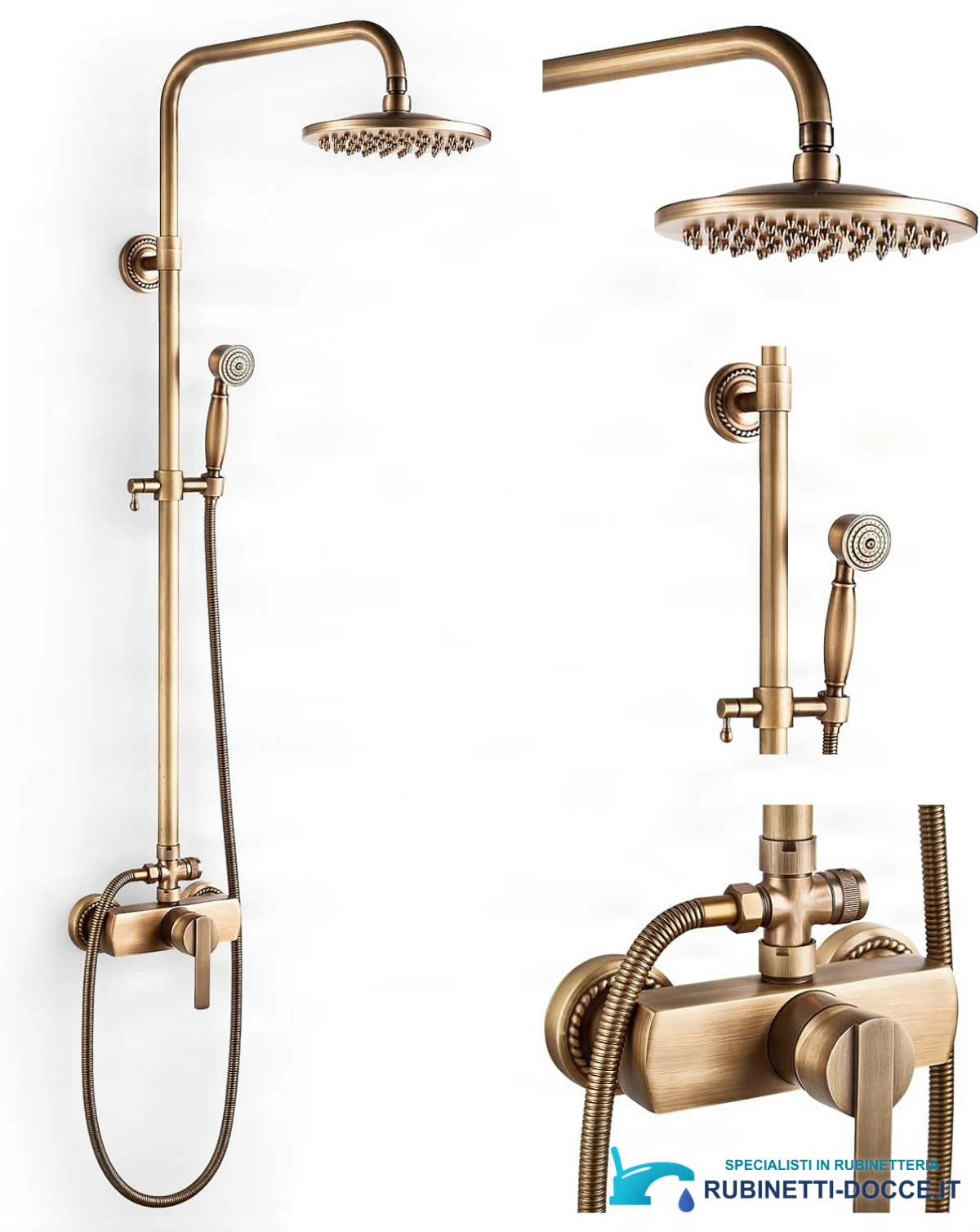 Sistema doccia con miscelatore ELITE EDITION BSE1508 in ottone anticato