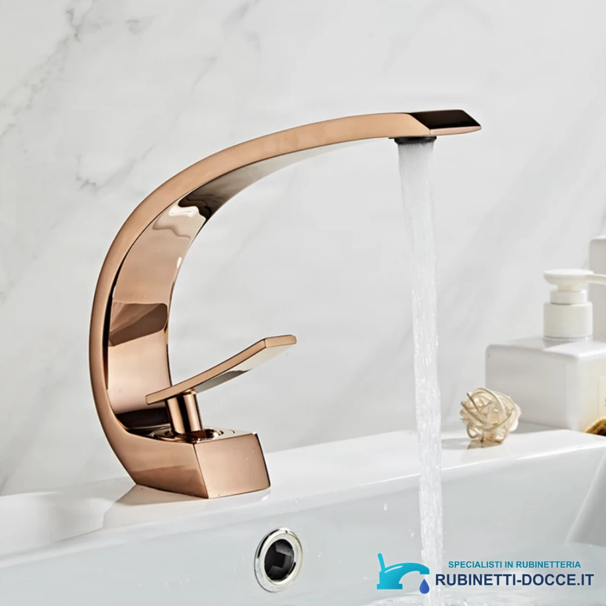 Miscelatore lavabo GB1424-zs molto moderno in oro rosa lucido