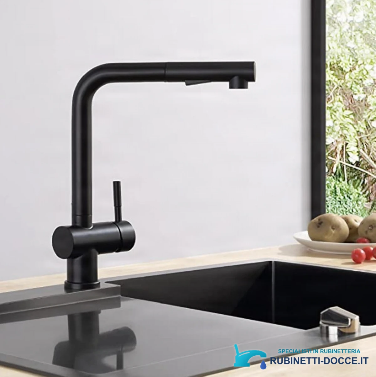 Miscelatore da cucina EYN NT1344 in nero opaco