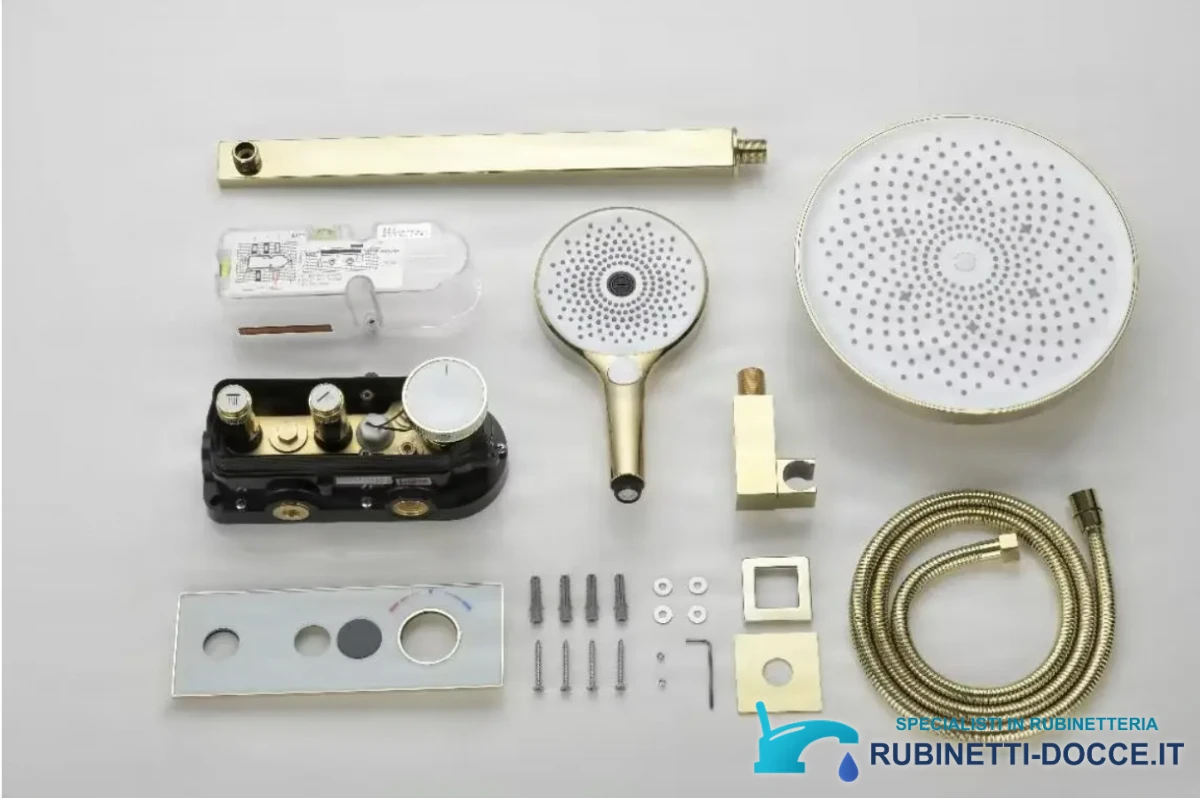 Sistema doccia termostatico a incasso ELITE EDITION BCS1603 con schermo, in più finiture tra cui nero e nero opaco