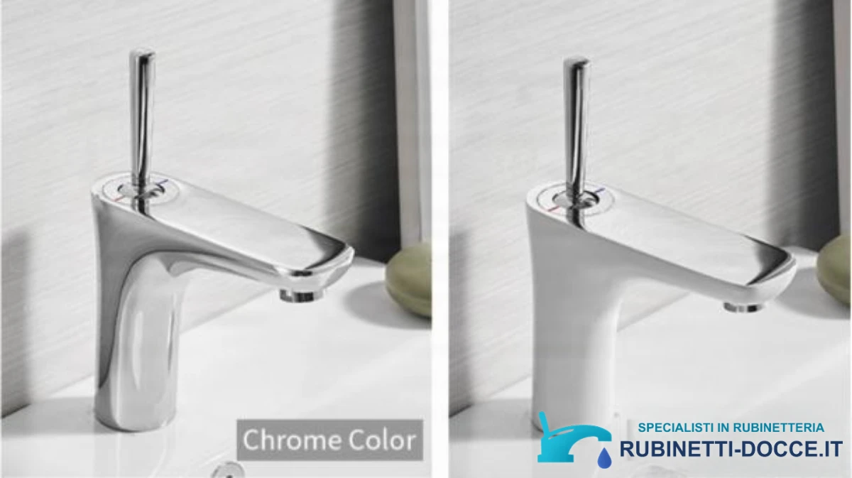 Elegante rubinetto da bagno BKK1306 nelle varianti cromata e bianca con cromo