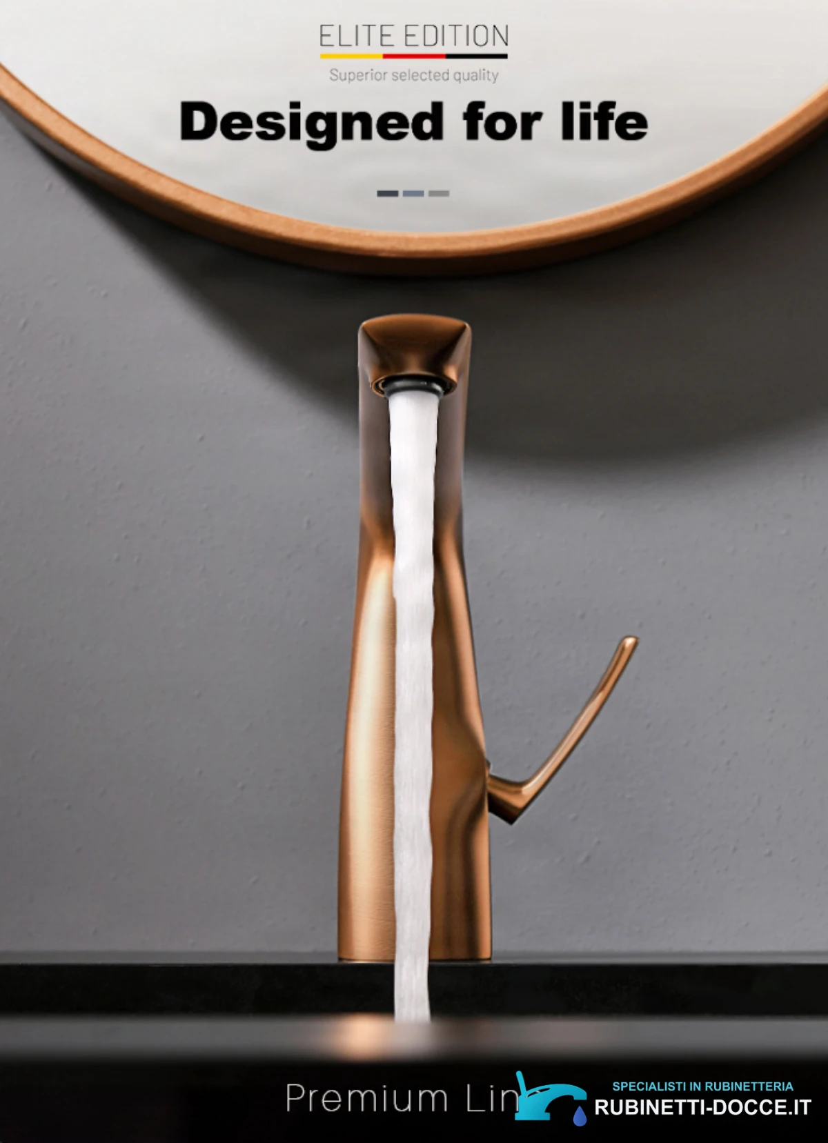 Miscelatore per lavabo da piano ELITE EDITION BS1531 in ottone, disponibile in più finiture