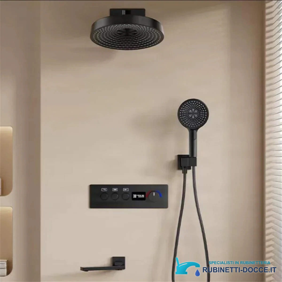 Set doccia termostatico ELITE EDITION BCS1698 in nero opaco