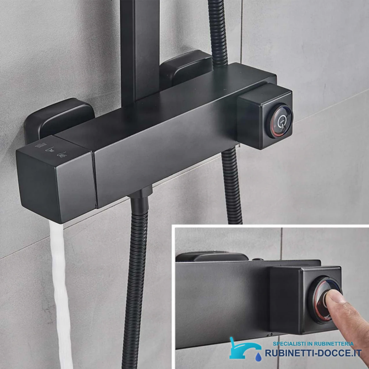 Sistema doccia esterno BT1048 termostatico con cascata, più finiture
